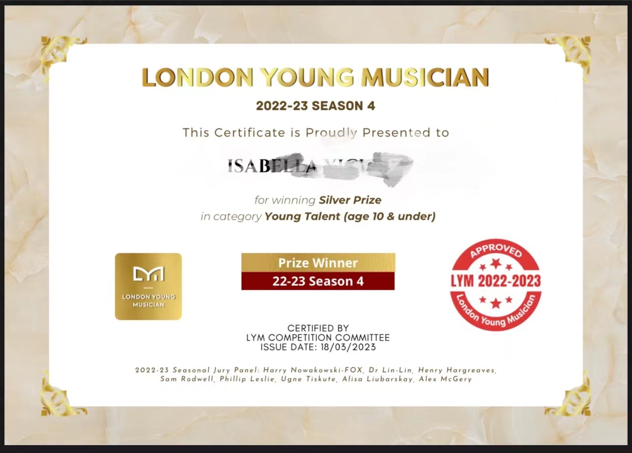Silver Prize — London Young Musician 2022–23 Season 4